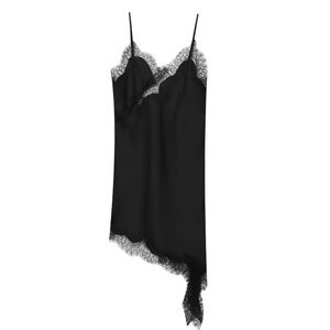 Black Lace Trim Slip Dress